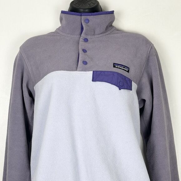 Patagonia Women’s Synchilla Snap T Fleece Pullover Size S Purple Lilac - Picture 2 of 15